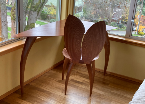Sapele Desk and Chair